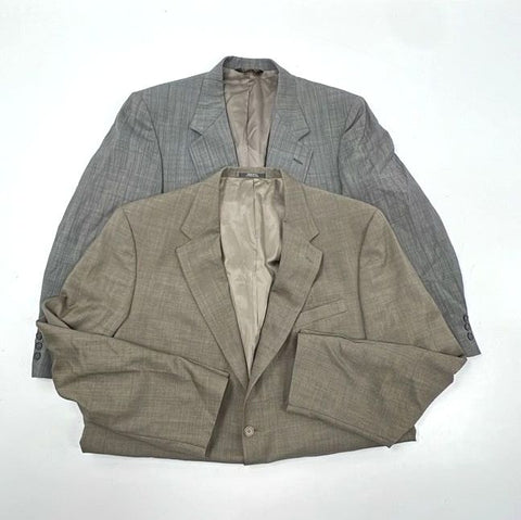 Austin Reed & Nino Cerruti Men's Suit Coat Blazer Lot 2 Wool Tan Gray Sz 48L