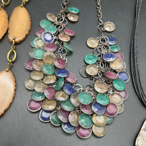 Statement Fashion Jewelry Lot 9 Beaded Bib Pendant Boho Eclectic Necklaces