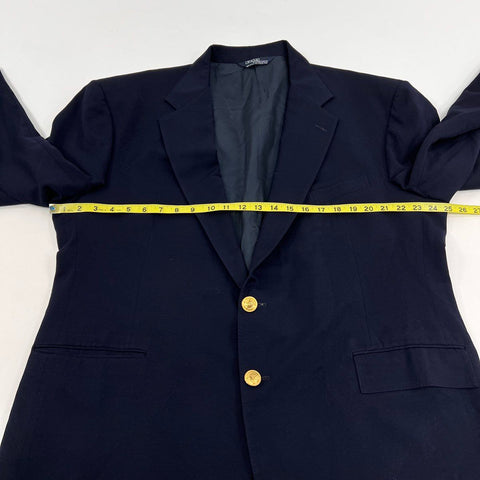 Vintage 80s Polo Ralph Lauren Men's Navy Wool Blazer Sport Coat Sz 40R