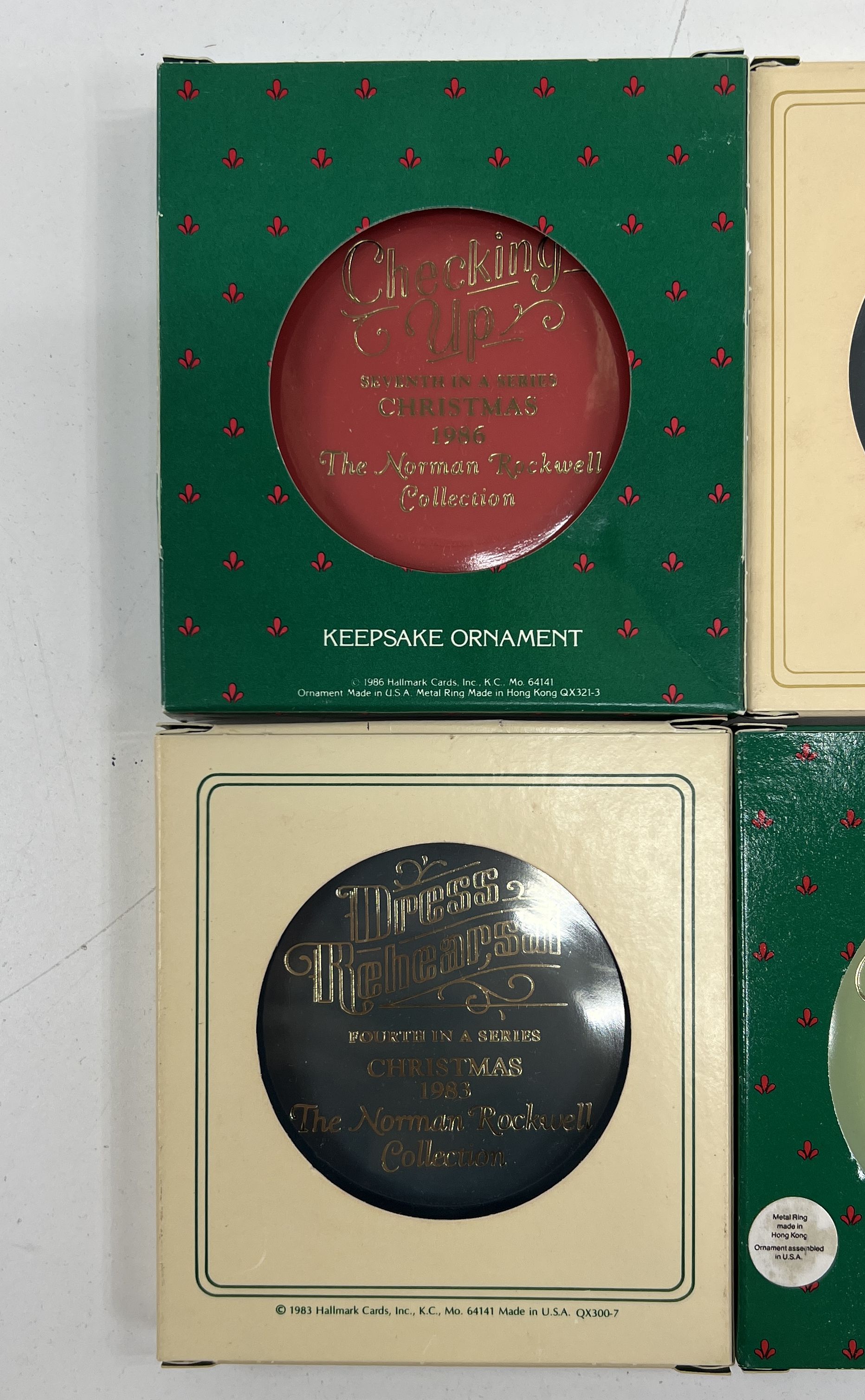 VTG Collectible Hallmark c1980's Collector's Series Norman Rockwell Ornaments