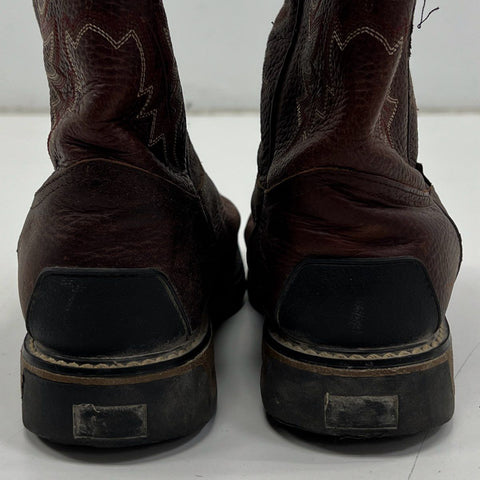 Tony Lama TW903Y Brown Leather Western Work Boots Kids Size 3D