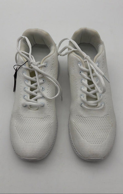 Conzuri White Knit Height Increasing Lifestyle Running Sneakers Men's Size 8.5