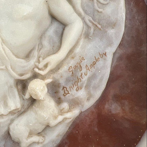 Lot of 2 Vintage Relief Wall Plates A. Santini Madonna & Gayle Bright Appleby