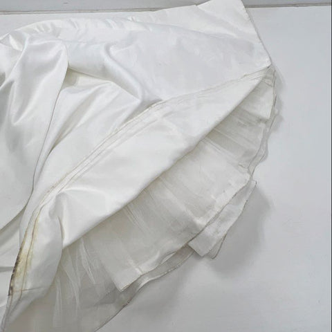 David's Bridal Michaelangelo Women's Wedding Dress Gown Ivory Satin Strapless 12