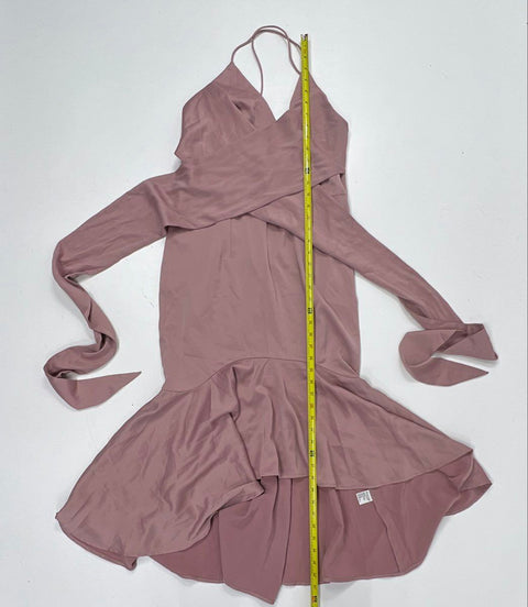 Gianni Bini Women's Melinda Dress Dusty Rose Halter Ruffle High Low NWT Sz M