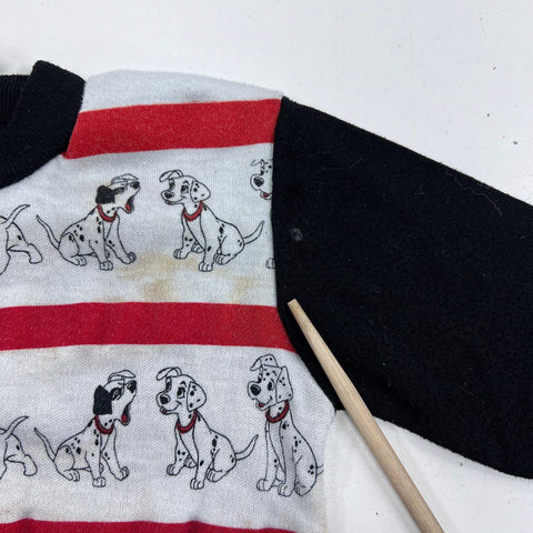 Vintage 90s Disney 101 Dalmatians Toddler Lot of 2 Graphic Striped Shirts Sz 2T