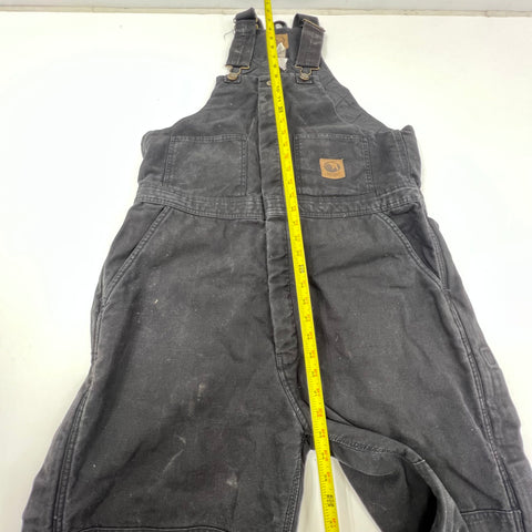 Berne B415BKR Faded Black Insulated Quilt Lined Work Bib Overalls Men's Large