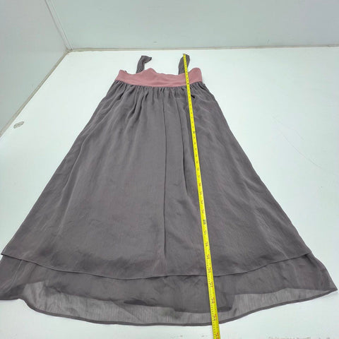 To The Max NWT Colorblock Maxi Dress Mineral Gray Pink Tie Back Sz M