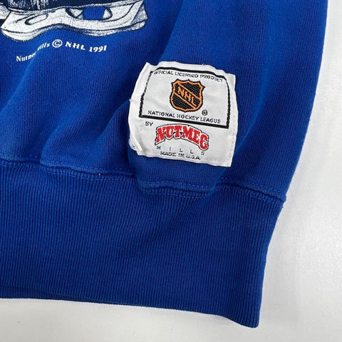 Vintage 1991 St Louis Blues NHL Crewneck Sweatshirt Nutmeg Made in USA Sz L