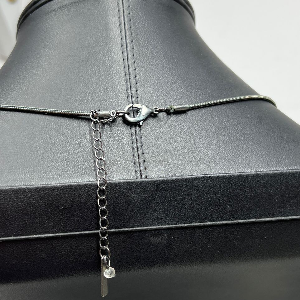 Steve Madden Dark Grey Rhinestone Pendant Necklace