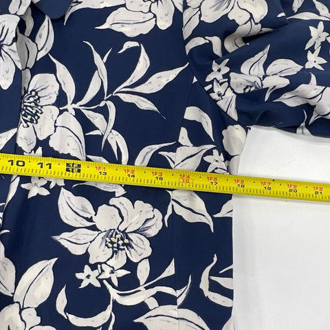 Tyler Boe Women's Topper Jacket Navy Blue Floral Silk Blend Open Front Sz 4