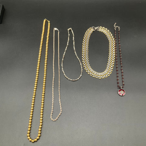 Vintage Napier Jewelry Lot of 10 Necklaces Earrings Brooch Gold Silver Tone