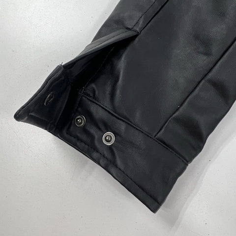 BV Clothing Men's Black Faux Leather Jacket Full Zip Size M NWT COA