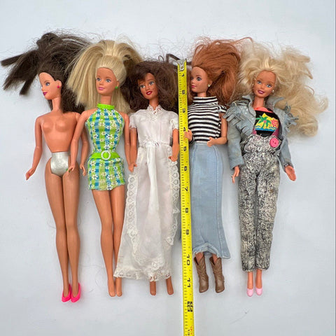 Vintage Mattel Barbie Doll Lot 5 Pieces 1970s 1980s Era Fashion Dolls