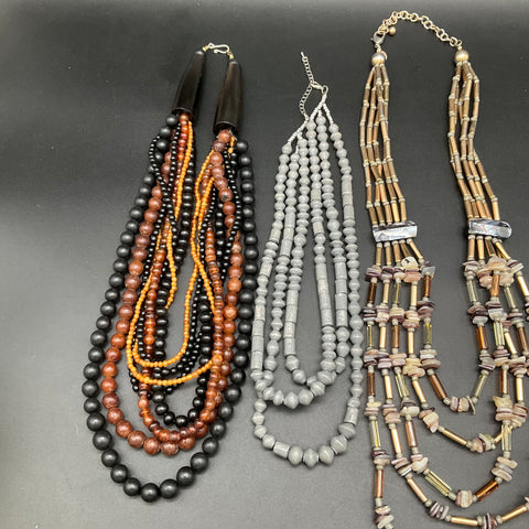 Chico's & George Beaded Costume Jewelry Lot of 6 Necklaces Multi-Strand