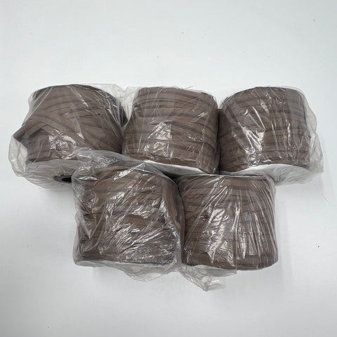 Lot of 5 Brown Continuous Coil Zipper Chain Tape Spools By The Yard Sewing