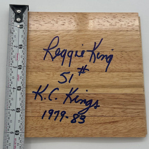 NBA Basketball Kansas City Kings Reggie King Signed Wood Parquet Floor Tile
