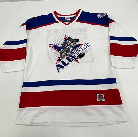 Vintage 90s Walt Disney World Mickey Mouse All-Stars Hockey Jersey Sz M