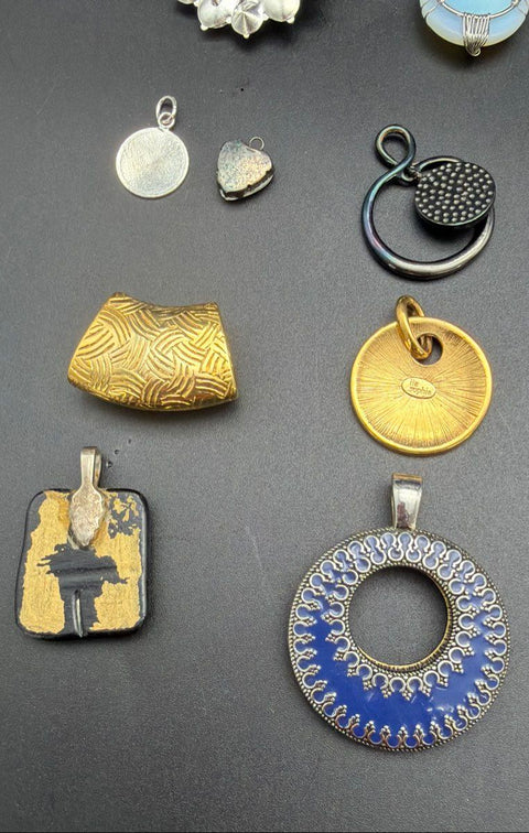 Costume Jewelry Pendant Lot 31pc Vintage to Modern Includes Lia Sophia & Owl