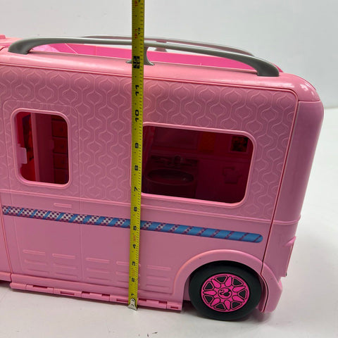 Mattel Barbie Pop-Up Camper RV Vehicle Playset Pink Expands Toy Doll House