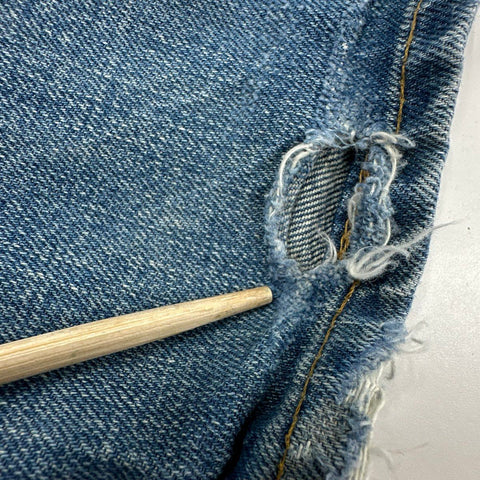 Nudie Jeans Men's Flare Glenn Streaky Worn Blue Flare Leg Jeans Sz 31x30