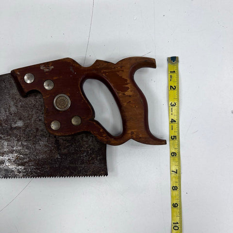 Vintage Disston 30" Handsaw Wood Handle Made in USA Woodworking Tool