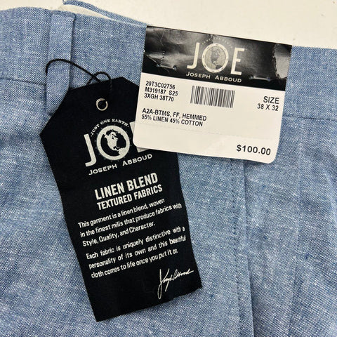 Joseph Abboud Men's Blue Linen Blend Textured Dress Pants 38x32 NWT