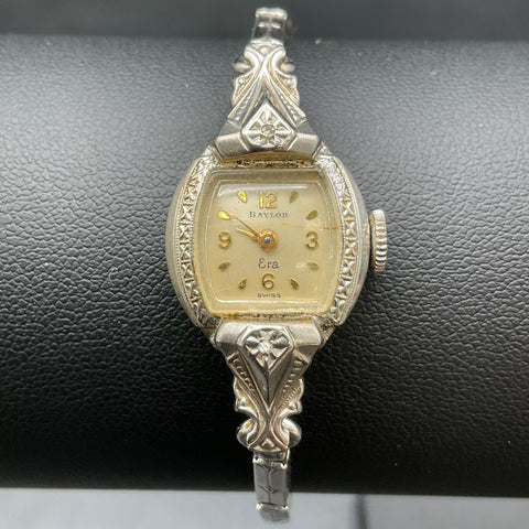 Vintage Baylor Era Ladies Watch 10K RGP Bezel 17 Jewels Gold Filled Band Running