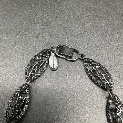 Ann Taylor Statement Necklaces Lot of 2 Faux Pearl Floral & Black Filigree Bib