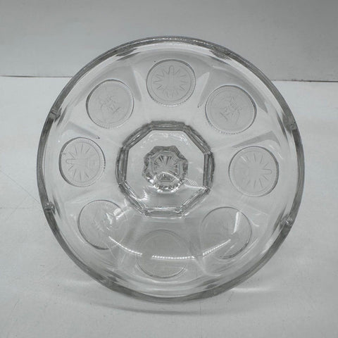 Pressed Glass Coin Glass Covered Vase Crystal 13 In 1887 Eagle Liberty Bell