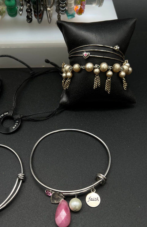 Disney Alex and Ani Style Beaded Bangle Costume Jewelry Lot of 30