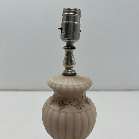 Vintage Hollywood Regency Table Lamp Frosted Glass Marble Base Hand Painted