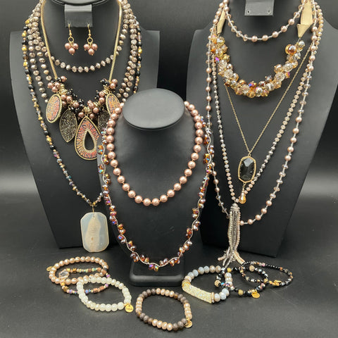 Lot Costume Jewelry Beaded Faux Pearl Necklaces Bracelets Premier JMS Creation