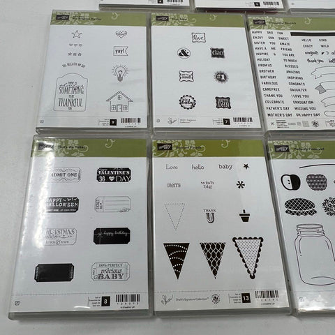 Stampin' Up! 11 Stamp Sets Lot Perfectly Preserved Pennant Parade Ciao Baby