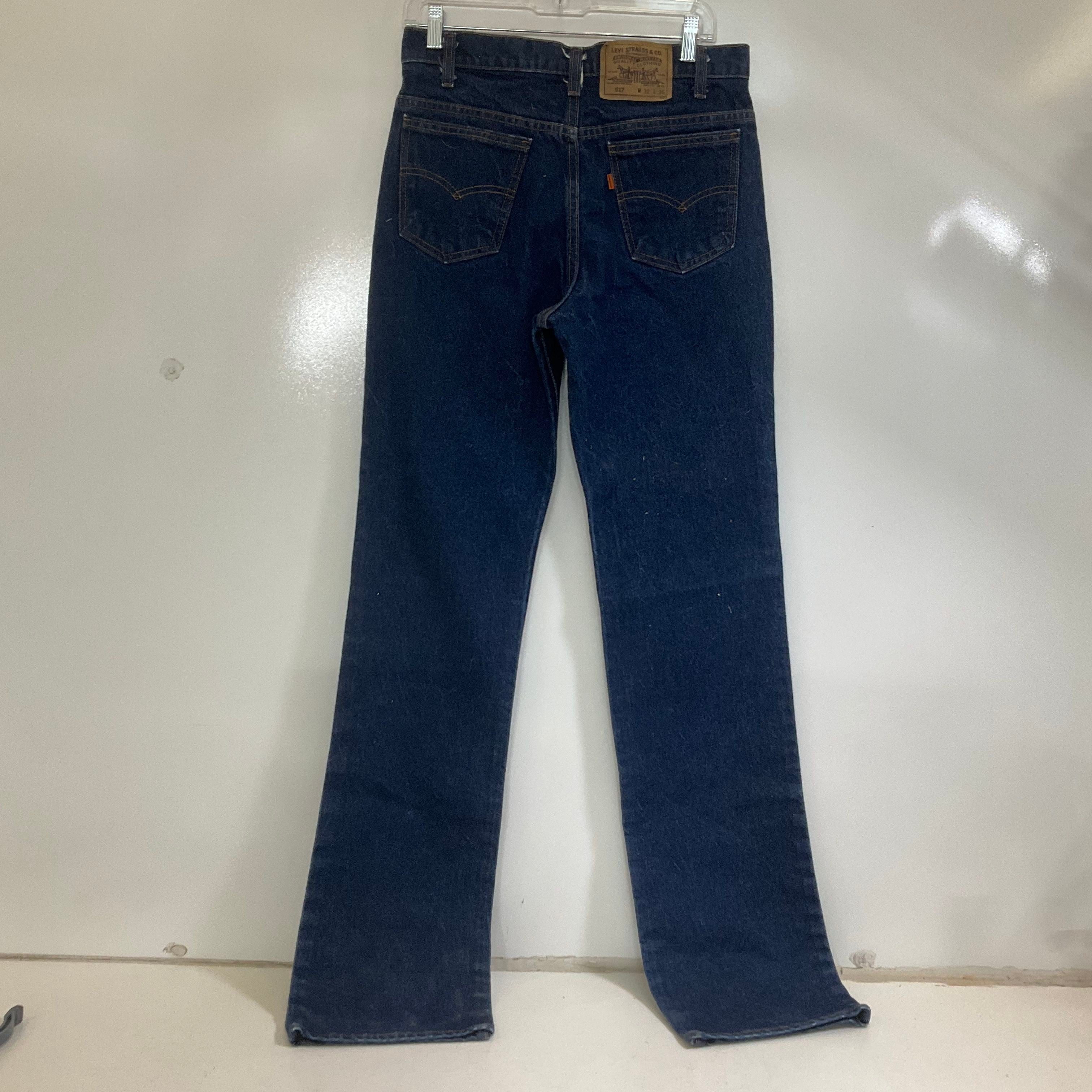 Vintage 90s Levi's 517 Orange Tag Dark Wash Bootcut Jeans Men's W32 L36