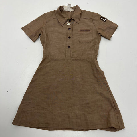 Vintage 70s Girl Scouts USA Official Uniform Dress Troop 150 Patch Sz 6