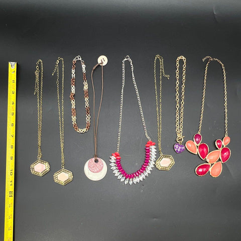 3lb Costume Jewelry Necklace Lot Statement Beaded Boho Animal Motif Wearable