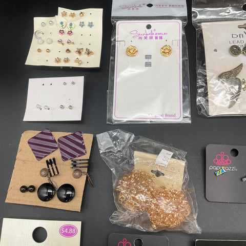 Paparazzi Carole Amanda Blu Jewelry Lot of 30 Pairs Earrings Studs Hoops Tassels