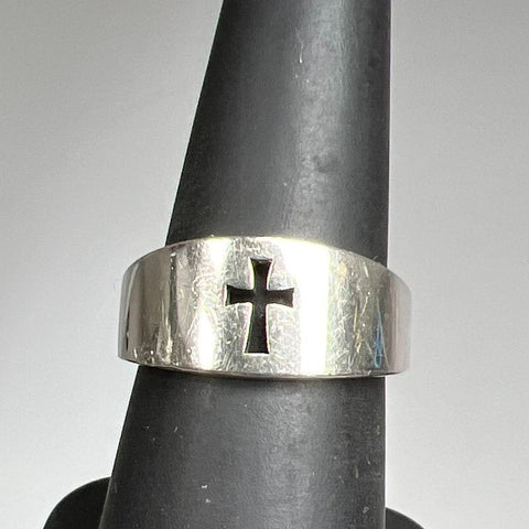 James Avery 925 Sterling Silver Cut Out Cross Ring Size 6.5 5.86g