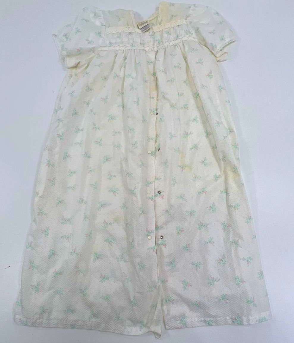 Lot 2 Vintage 90s Adonna Amanda Stewart Floral Lace Nightgown Robe Duster Gown