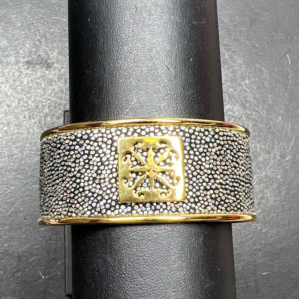 Rustic Cuff Gold Tone Textured Cuff Bracelet