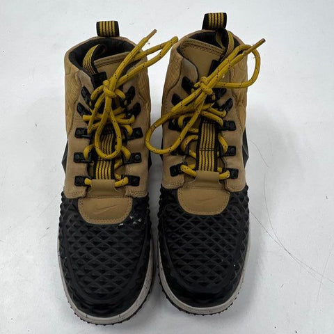 Lot of 2 Nike Boys Boots Lunar Force 1 Duckboot & Manoa Wheat Tan Size 6.5Y