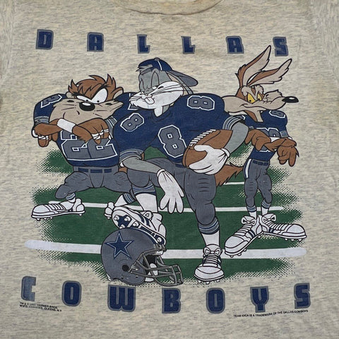 Vintage 1993 Looney Tunes Dallas Cowboys T-Shirt Single Stitch Changes Sz L