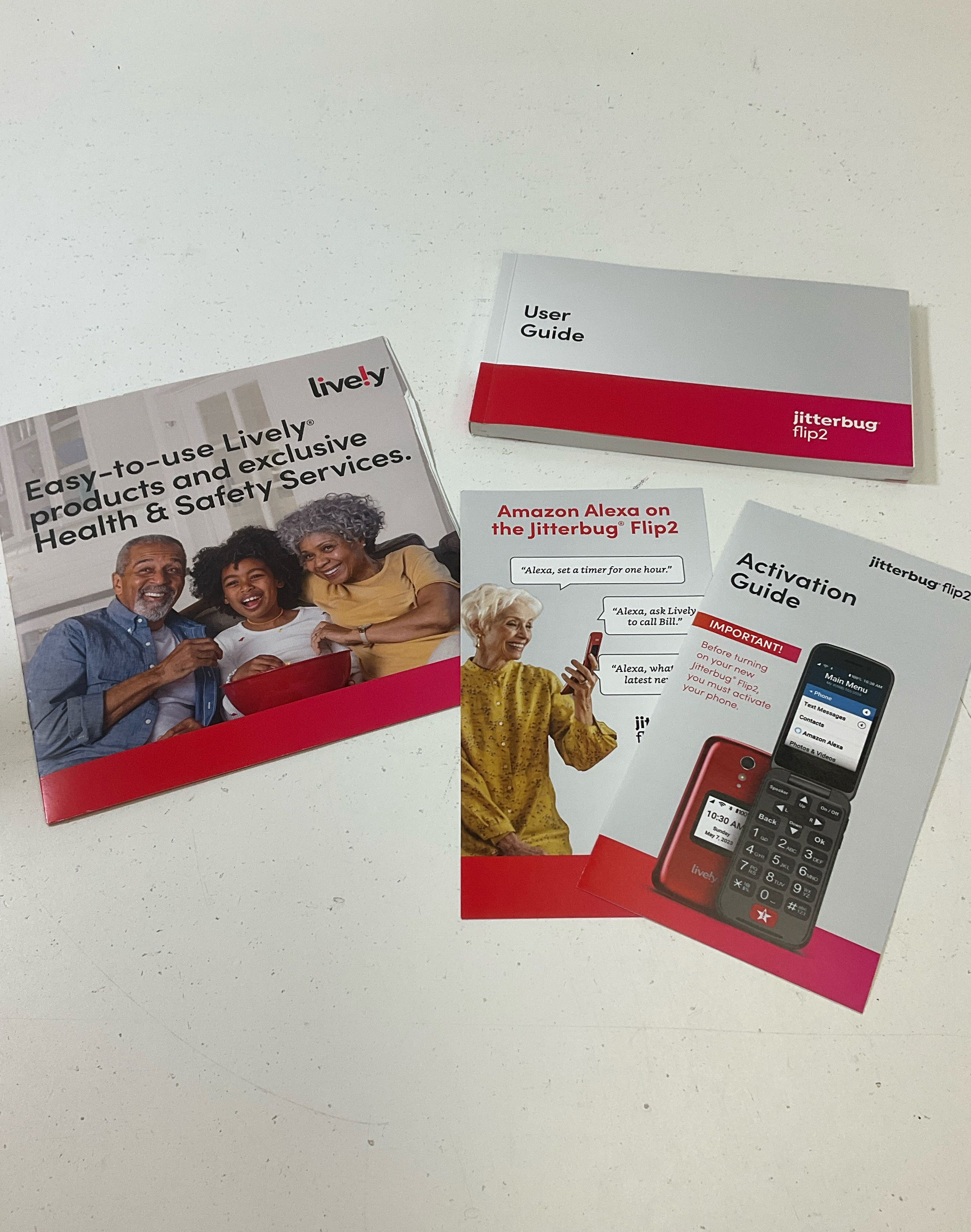 Lively Jitterbug Flip2 Cell Phone for Seniors Red Complete Unused Open Box