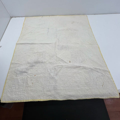 Vintage Hand Embroidered Baby Crib Quilt Patchwork Farm Animals Yellow Purple