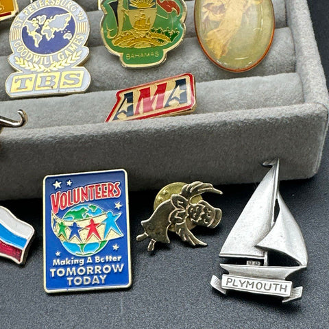 Vintage Lapel Pin Lot 37pc Hard Rock Cafe Olympics Planet Hollywood Disney 90s