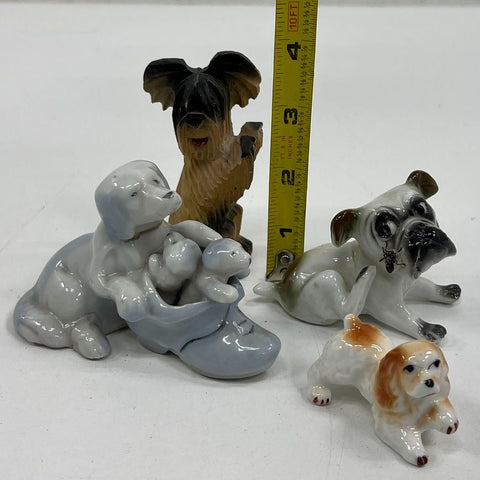 Vintage Dog Figurines Lot 4 Porcelain Ceramic Made in Japan Spaniel Terrier