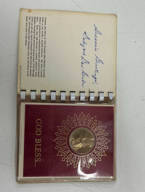 1969 Franklin Mint Medallic Greeting Cards 3 Christmas Coin Lot Set