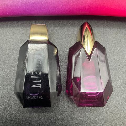 Mugler Women's Alien & Alien Hypersense Mini Perfume Set Pink Ombre Pouch New