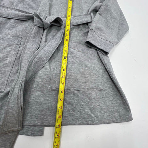 Savage X Fenty Women's Gray Hooded Robe Logo Belted NWT Size M/L
